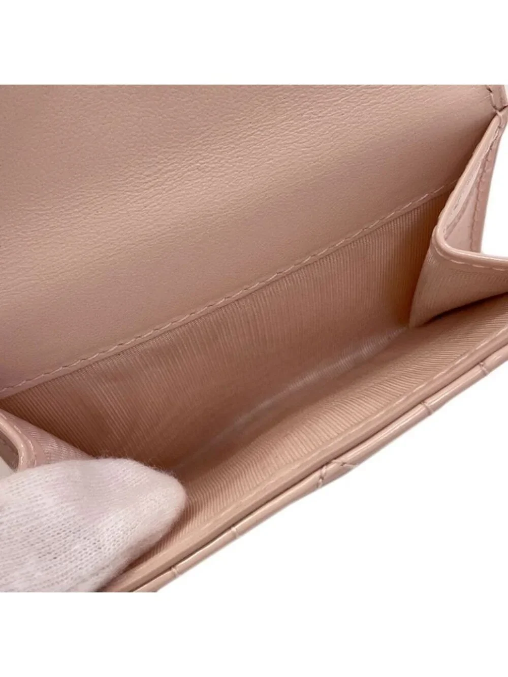 Dior Lady Lotus Bifold Wallet Patent Leather